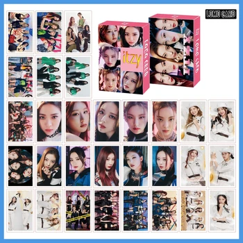 30pcs / кутия Kpop ITZY фотокарти момичета Lomo карта комплект ITZY албум пощенски картички фото печат карти Корея сладки момичета фенове подаръци карти