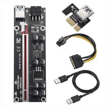 Ver009SPlus PCI-E щранг карта 30CM 60CM 100CM USB 3.0 кабел PCI Express 1X до 16X разширител PCIe адаптер за графична карта