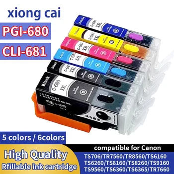 PGI-680XL CLI-681XL Зареждаща се касета с мастило с ARC чип, съвместима за принтер Canon Pixma TS9160 TS9560 TS6360 TS6365 TR7660
