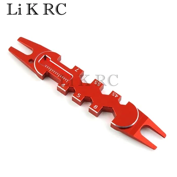CNC RC алуминиев RC автомобилен гаечен ключ за 3 / 4 / 5 / 5.5 / 7 / 8MM гайки за HSP HPI Tamiya 1/10 1/8 RC инструмент за ремонт на автомобили