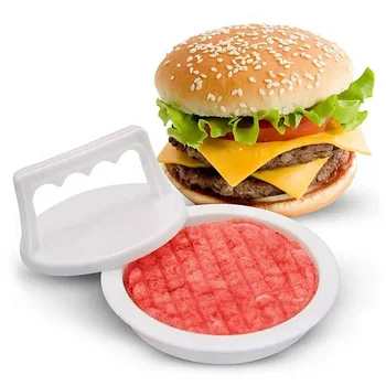 1 комплект кухненски инструмент кръгла форма хамбургер преса хранителни клас пластмасови хамбургер месо говеждо грил бургер преса пати производител мухъл мухъл