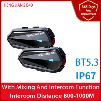 HENG JIANG B40 каска Bluetooth5.3 слушалки Intercom 1000M смесване слушалка тип-C зареждане интерфейс IPX6 водоустойчив 1600mAh