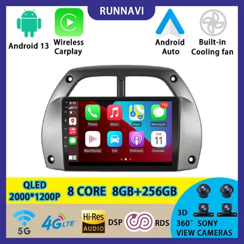 Android 13 За Toyota RAV4 2001-2006 Автомобилно радио стерео мултимедия видео плейър навигация GPS безжична Carplay DSP RDS QLED AUTO