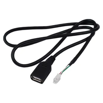 1pc 4-пинов конектор USB удължителен кабелен адаптер черен ABS пасва на повечето автомобилни радио стерео автомобилни електронни адаптери Аксесоари