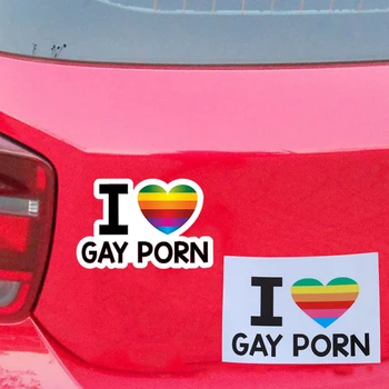 Обичам гей порно секс ЛГБТ лесбийки смешно кола броня винил стикер велосипеди стикери