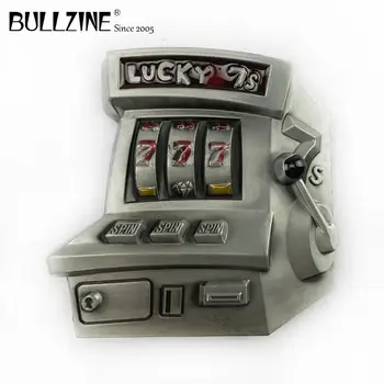  Bullzine на едро цинкова сплав Lucky 7 хазарт колан катарама с пютър покритие подходящ за 4 см ширина щракам на колан