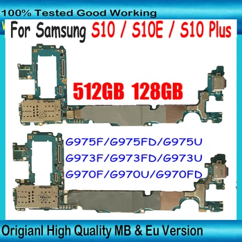 512GB Отключена логическа платка за Samsung Galaxy S10 Plus G975F G975FD G975U S10 G973F G973U G973FD S10E G970F G970U дънна платка