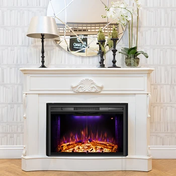 40 инчова електрическа камина вложка вътрешна с 3 цвята LED Top Light Home Fireplace