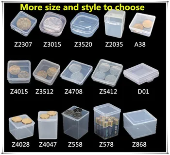 нов Най-продавани 100pcs / партида прозрачна пластмасова кутия за съхранение Clear Square многофункционален дисплей случай пластмасови кутии за съхранение на бижута