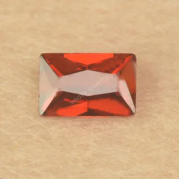  гореща продажба 1.5X3 ~ 15X20mm червени оранжеви синтетични скъпоценни камъни кубичен циркон камък правоъгълник форма нарязани хлабав CZ мъниста за бижута пръстен лицето