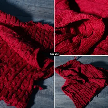  50 * 90 см плетене облекло плат обрат плитка здрав вълна дебел усукване въже пуловер форма дизайн плат DIY
