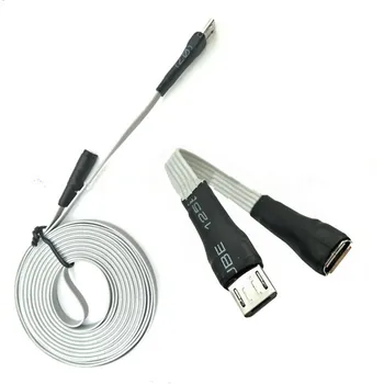 Micro USB5 ядро мъжки към женски удължителен кабел Микро мъжки към женски мъжки към мъжки мобилен телефон данни плосък кабел удължителен кабел