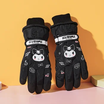 Kawaii Sanrio Kuromi Pochacco сензорен екран ръкавици аниме жени зимни сгъсти езда топло ски сплит пръст ръкавици коледен подарък