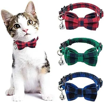 Решетъчна яка Pet Bell Collar Bow Tie Cloth Cat Deduction Cat Dog Collar