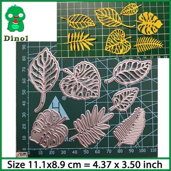 Dinol 7Pcs/set Leaf 7 Рязане Щанци Щамповане Скрапбук Рязане на хартия Поздравителни картички Нож Мухъл Декоративни занаяти Punch шаблони