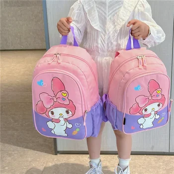 Sanrio здравей коте Начално училище Ученичка момиче Голям капацитет раница kuromi рамо чанта карикатура пътуване чанта