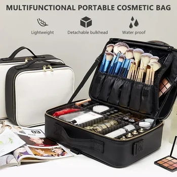Професионален инструмент за художници Грим Голяма козметична кутия за пътуване Съхранение Нов капацитет организатор чанта женски красота случай