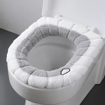 Баня тоалетна седалка капак универсална плюшена тоалетна възглавница домакинство топло меко сгъстяване тоалетна седалка капак топло closestool мат