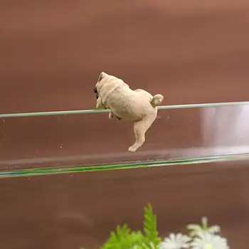 Смешни риба резервоар висулка капка-устойчиви DIY творчески сладък мопс куче аквариум висящи орнамент декор