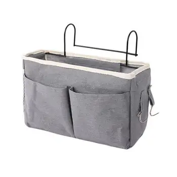 Лесна инсталация чанта за съхранение Durable Bedside чанта за съхранение за дома спалня общежитието висящи организатор с джобове за спестяване на място