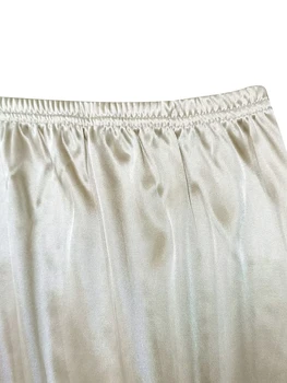 Жените половин приплъзване ластик дантела пачуърк сатен мини пола под рокля приплъзване спално облекло бельо дълга пола