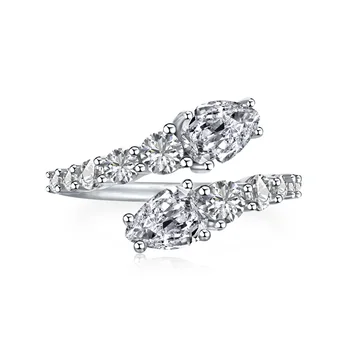 HOEIZON 2023 Нова тенденция S925 стерлинги сребро/родий едно парче фини бижута сватбен пръстен за жени луксозна циркон безплатна доставка