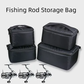 Portable риболов макара чанта защитен случай черен водоустойчив найлон открит капак кутии за предене макара риболовни инструменти такъми
