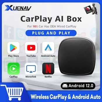 Carplay Ai Box QCM6125 Android 12 4G LTE WIFI GPS безжичен Carplay безжичен Android Auto GPS за KIA Benz VW Volvo Toyotat и т.н