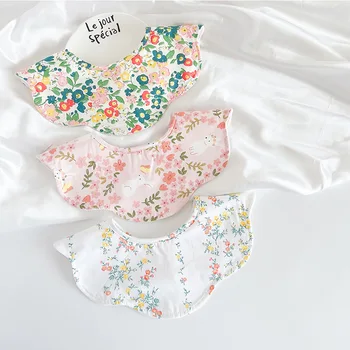 корейски стил новородени памучни лигавници памук с печат цвете водоустойчив оригване кърпи момчета момичета лигавене кърпа деца грижи неща