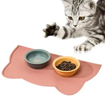 Dog Cat Pet Feeding Mat силиконови противоплъзгащи водоустойчиви подложки за хранене на домашни любимци с висока подложка за устни за предотвратяване на преливане на храна и вода