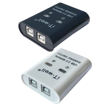 USB устройство за споделяне на принтери 2 в 1 Изходящ превключвател за споделяне на принтер 2-портов ръчен KVM превключващ сплитер Hub конвертор Дропшипинг