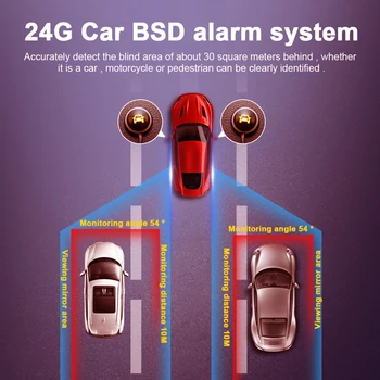 Универсална 24Ghz BSD алармена система IP67 Водоустойчива система за наблюдение на мъртвата зона на автомобила Предупреждение за закъснение при паркиране Двуцветна LED светлина