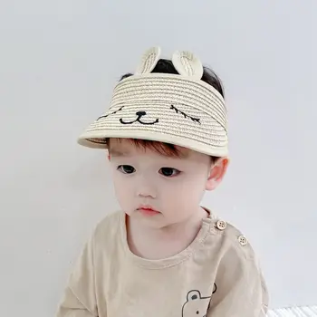 UV защита заек ухо слънцезащитна шапка летни спортове деца слънце козирка шапка деца открит шапка празен горната шапка корейски стил капачка