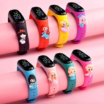 Princess Digital Watches Girl Boy Smart Display Cute Cartoon Wristwatch Men Women Baby Clock Gift Sports Student Digital Watch