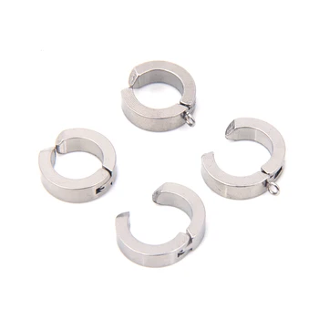 10pcs куки за обеци от неръждаема стомана без отвори за уши кръгли отворени пръстени за скок, използвани за DIY компоненти за производство на бижута