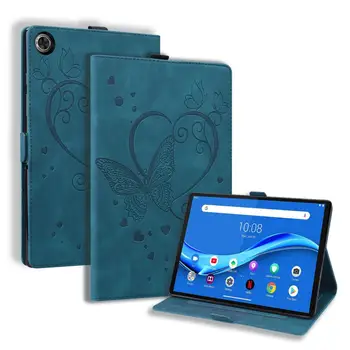 PU кожен капак за Lenovo Tab M10 Plus 3rd 10.1 TB-128FU 125FU 2022 Case Butterfly Print Back TPU Stand Tablet Case