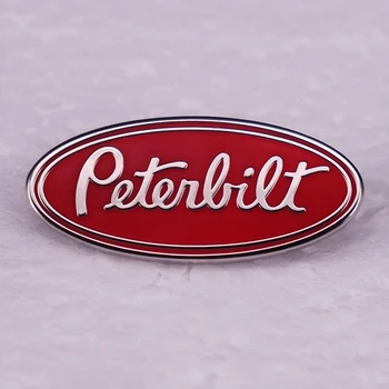 Peterbilt Trucks Овална емблема Лого на търговска марка Емайл ревера ПИН Събиране на значка Сладки деца подарък бижута украсяват яка брошки