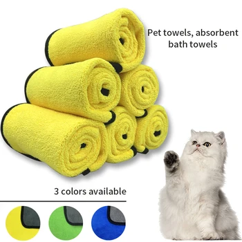 Бързосъхнещи кърпи за кучета и котки Меки влакнести кърпи Абсорбираща кърпа за баня Домашен любимец Халат за баня Удобна почистваща кърпа Аксесоари за кучета