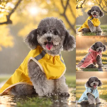 Четири сезона Дъждобран за домашни любимци Големи и малки кучета Дъждобран Светлоотразителни ленти Дейности на открито Дъждовно оборудване Кучешки ботуши