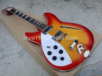 Лява ръка Cherry Sunburst 12-струнна електрическа китара Rosewood грифа хром хардуер по поръчка