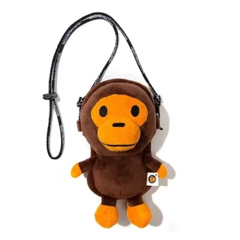 Плюшена сладка маймуна деца диагонална чанта телефон мини чанта за рамо