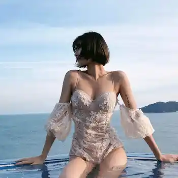 2021 Корейска версия на прашката Секси триъгълник Еднокомпонентна стоманена опора за самоотглеждане Събрани обратно Cross Hollow Holiday Swim