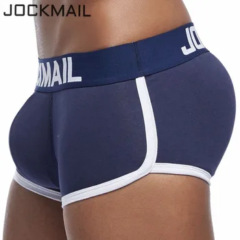 JOCKMAIL Марка секси мъже бельо издутина повишаване мъже боксер включват пениса подложка и бедрата задните части двойно Подвижна лицева чаша