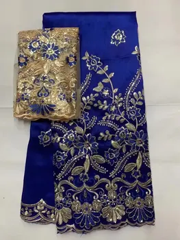 2023 BLUIE GOLD африкански Джордж плат високо качество индийски сурова коприна Джордж опаковки Hotest комплект с блуза сватба 7yards/pcs