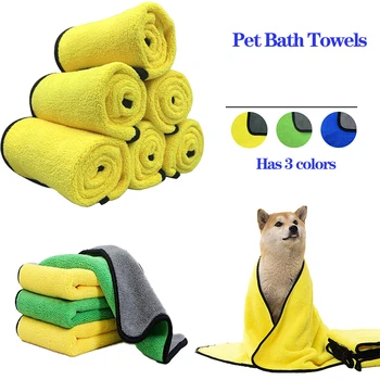 Pet Super Absorbent Dog Soft Fiber Towel Quick-drying Cat Bath Towels for Small Large Pet Convenient Cleaning Towel Dog Supplies