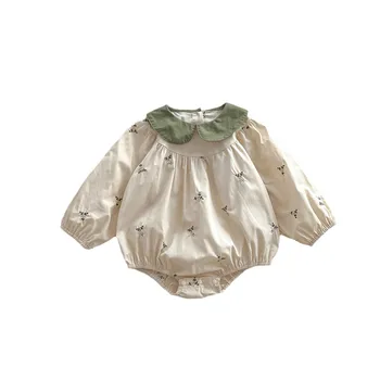 Бебешки дрехи Есенен гащеризон Памучен гащеризон за новородени с дълъг ръкав Момиче бебе пръдня обвивка Детски дрехи