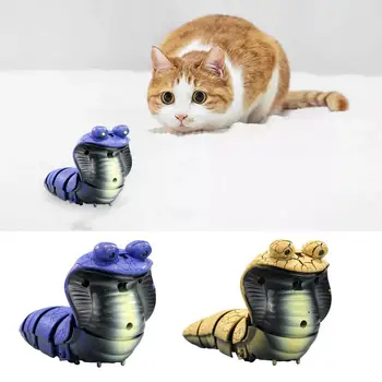 Smart Snake Cat Toy Interactive Kitten Toy Remote Control Simulation Snake Cat Toy, която се движи ще свети Плъзгащ ефект може да работи