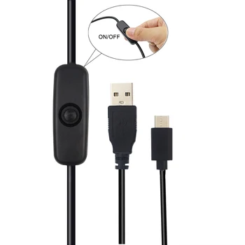 Raspberry Pi 4 захранващ кабел USB тип C кабел за зареждане с превключвател за включване / изключване за RPI 4 модел B RPI 4B