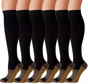 Компресионни чорапи Атлетична промоция Чорапи за отслабване Компресия против умора Кръвообращение Удобен черен цвят чорап