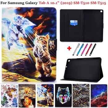За Samsung Galaxy Tab A 10.1 случай SM-T510 SM-T515 сладък котка вълк таблет капак Funda за Samsung Galaxy Tab A 10 1 2019 подарък деца